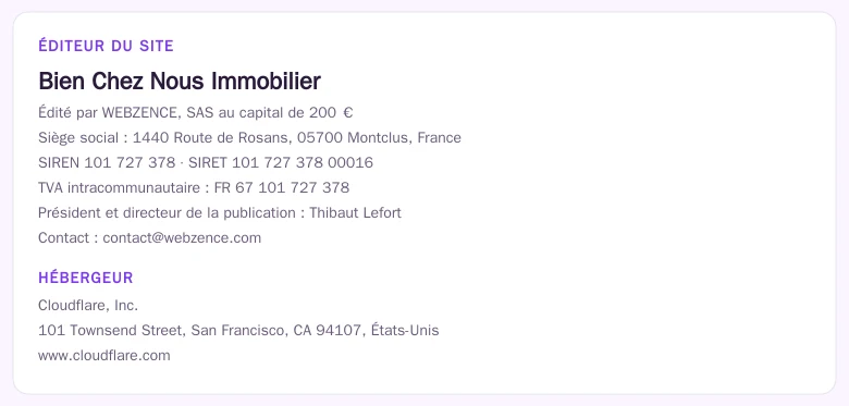 Coordonnées légales de l&rsquo;éditeur et de l&rsquo;hébergeur du site