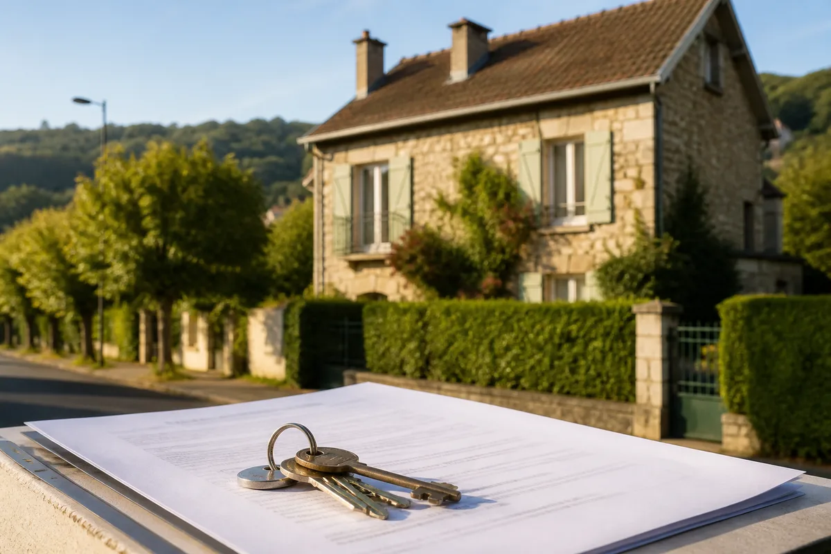 Trousseau de clés posé sur un contrat de location signé